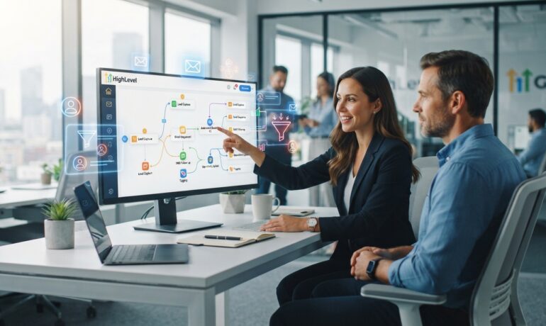 Certified GoHighLevel expert managing agency CRM and automation pipelines via HireVA