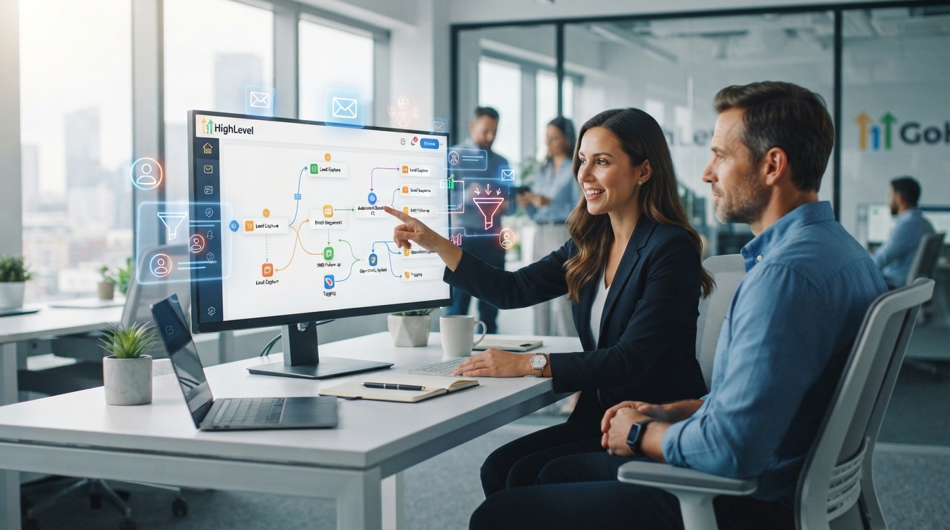 Certified GoHighLevel expert managing agency CRM and automation pipelines via HireVA