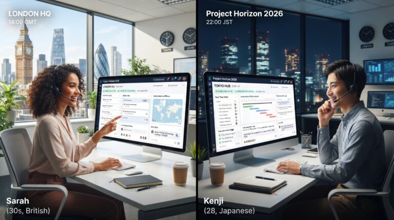 Project management virtual assistant organizing tasks, team collaboration, project timelines, workflow automation, CRM management, and business productivity.