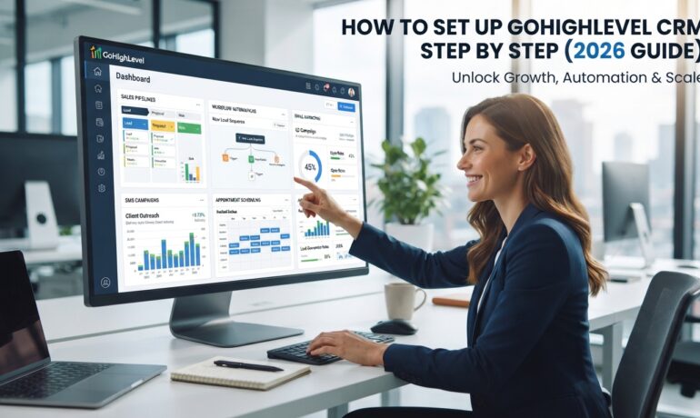 How to set up GoHighLevel CRM step by step with workflow automation, sales pipelines, email marketing, and customer management.